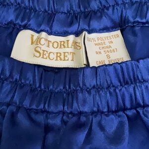 Vintage 80s Victoria’s Secret Gold Label Satin Dark Blue Pajama Pants Sz. S